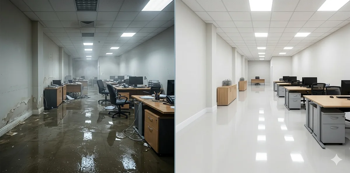 Vorher-Nachher Vergleich — Ergebnis einer Notdienst-Reinigung durch PremiumFix